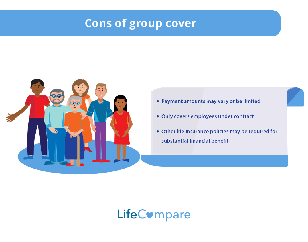 cons of group life cover insurance